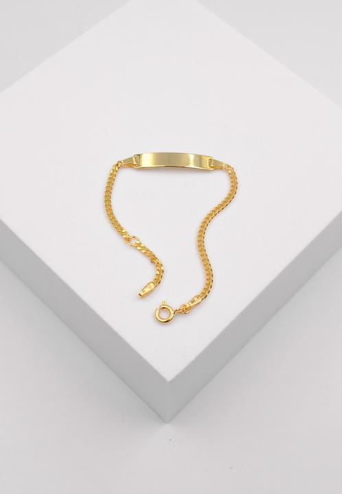 Produktbild Muau Plaketten-Armband (14 cm, 750/18K Gelbgold)