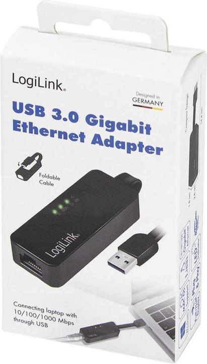 Actual product image LogiLink Gigabit adapter (USB, RJ45 (1x))