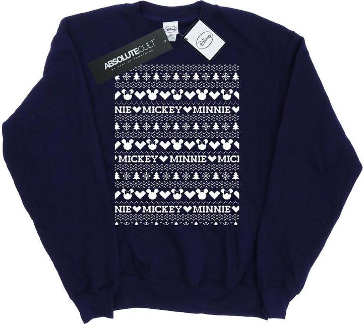 Actual product image Disney Mens Mickey And Minnie Christmas Fair Isle Sweatshirt (XL)