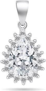 Produktbild Brilio Silver - Sparkling silver pendant with clear zircons Kapka PT98W