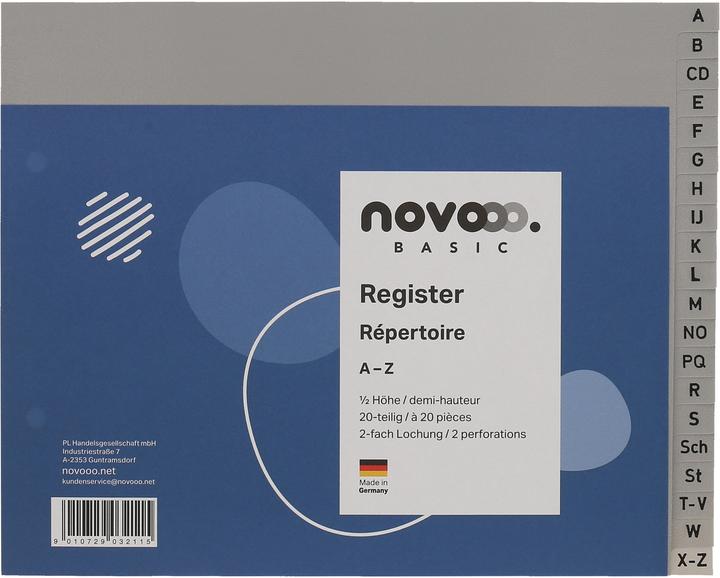 Novooo Register PP grau 1/2 Höhe
