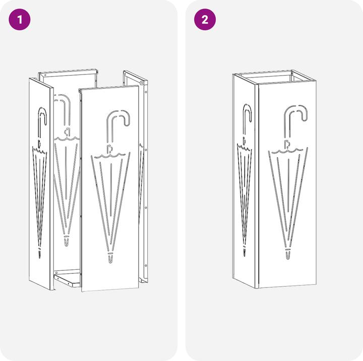 VidaXL Umbrella stand black steel medium