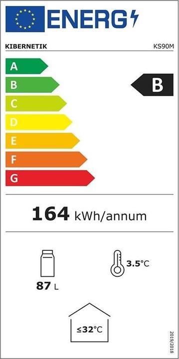 Label énergétique Kibernetik Party Cooler KS90M Chromstahl (87 l)