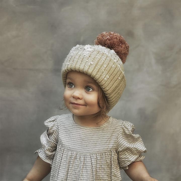 Actual product image Elodie Details Details - Pure Khaki Wool Cap 1-2 years