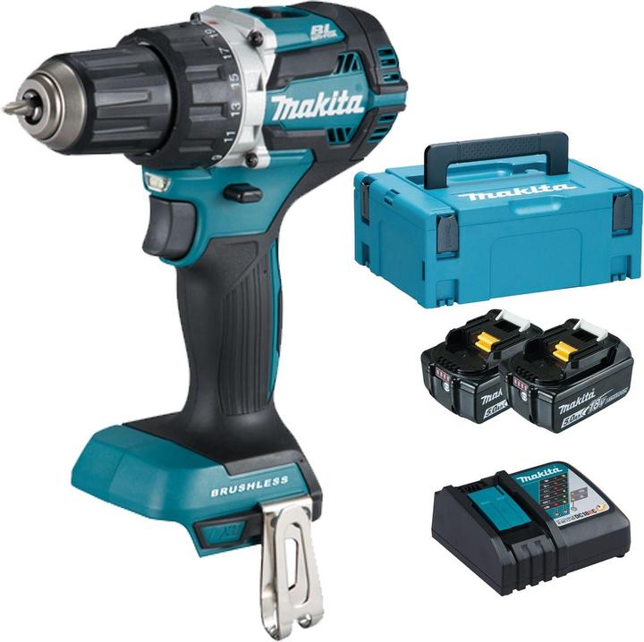 Produktbild Makita DDF484RTJ Akku-Bohrschrauber, 18 V, 2x 5,0 Ah Li-Ion, 54 (Akkubetrieb)