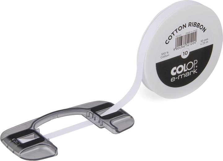 Actual product image Colop Textile tape e-mark 10 mm x 25 m, White (Gift ribbon, 1 x)