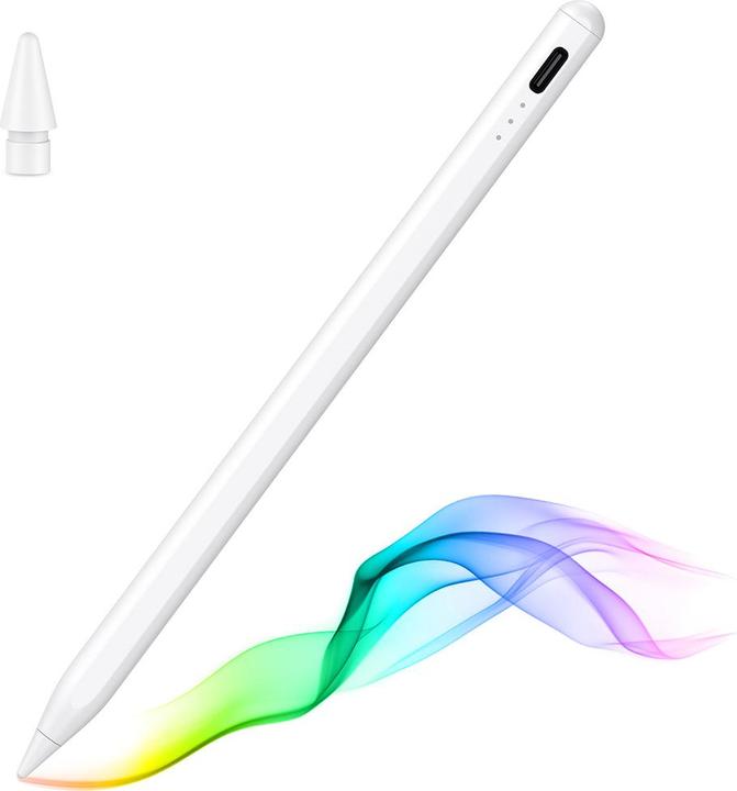 Image du produit Techsuit - Stylus Pen (JA04) - Active, Aluminum Alloy, for iPad, with Charging Cable - White