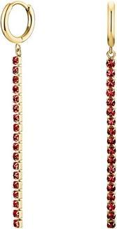 Rosefield Charming Gold-Plated Earrings With Red Crystals Tennis Jetsg-J919