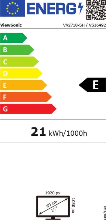 Etichetta energetica Viewsonic VA2718-sh (1920 x 1080 pixel, 27")