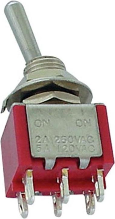Produktbild Velleman Vertical Toggle Switch Dpdt On-Off-On Pcb Type