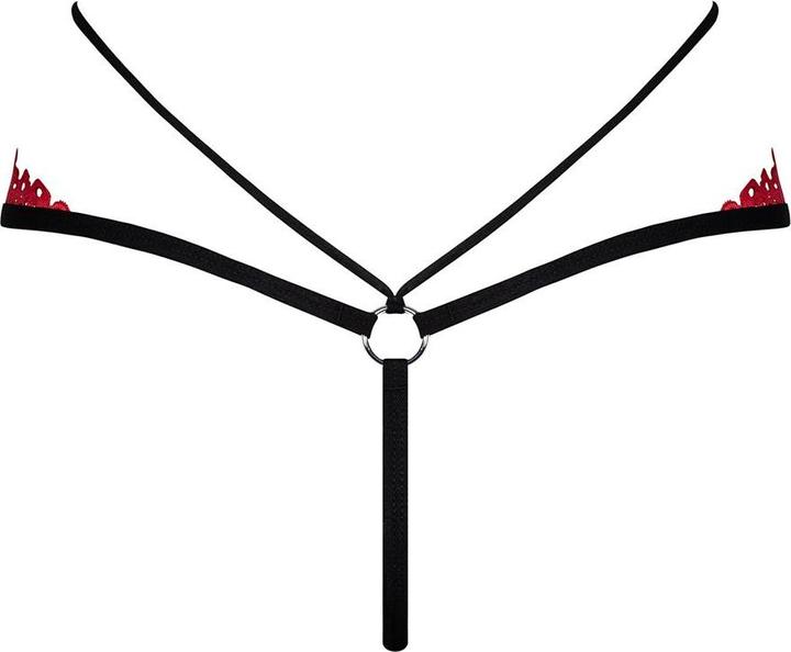 Produktbild Obsessive Mettia Sexy Lace Thong - Black/Red (S/M)