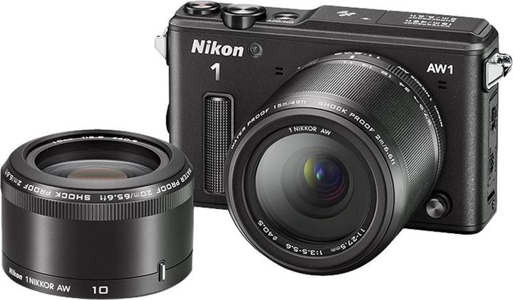 Produktbild Nikon 1 AW1, Doublezoom Kit, 11-27mm + AW 10mm (14.20 Mpx, Nikon CX format)
