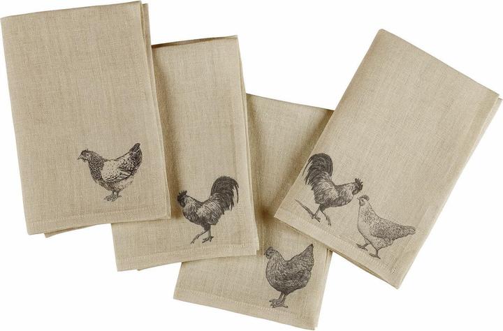 Image du produit Loberon Serviette 4er Set Walorine creme (4 x, 40 x 40 cm)
