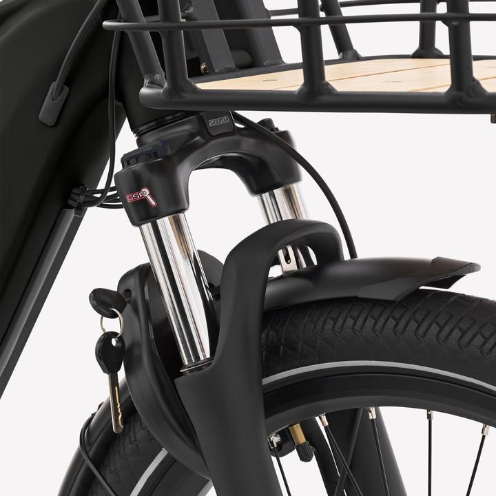 Actual product image Btwin E-cargo bike Cargobike R500E Longtail V2 black