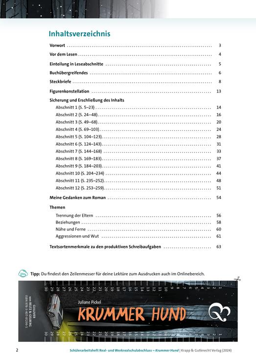 Image du produit Krummer Hund – Juliane Pickel – Schülerarbeitsheft – M-Niveau (Allemand, Florian Fuchs, Régine Becker, 2024)