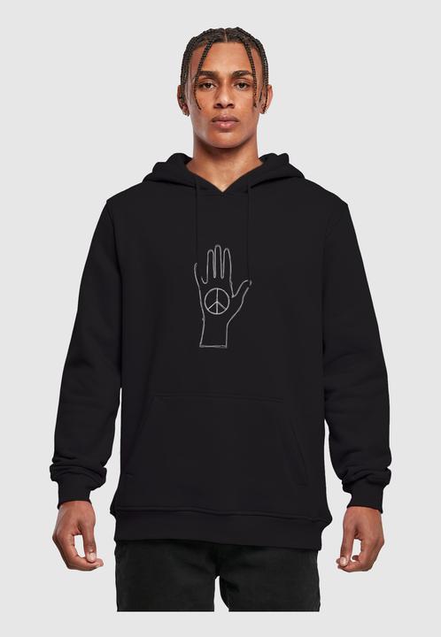 Actual product image Merchcode Peace - Scribble Hand Black Heavy Hoody - 161335 (L)