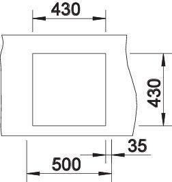 Actual product image Blanco Claron 400-U (Undermount sink, 44 cm, 44 cm)