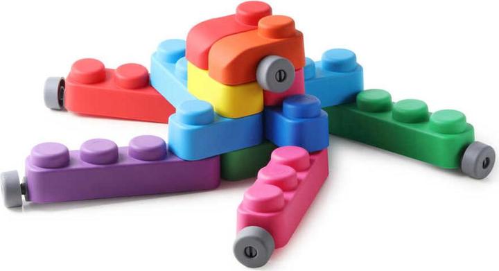 Produktbild Montessori Spielzeug, Lernspielzeug, weiche Blöcke und Räder – 21 Blöcke und 16 Räder