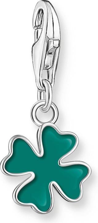 Thomas Sabo Charm-Anhänger Grünes Kleeblatt Silber (925er Silber, Emaille)