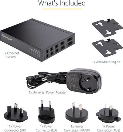 Actual product image StarTech Unmanaged 2.5G Switch 5 Port Gigabit Switch 2.5GBASE-T Unmanaged Switch Backward Compat (5 Ports)