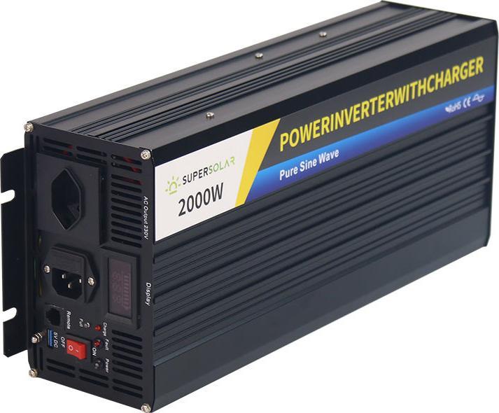 Image du produit Supersolar Onduleur sinusoïdal 2000W/12V avec fonction de charge