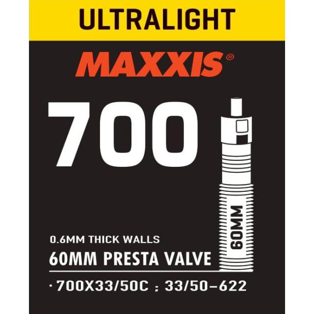 Produktbild Maxxis Ultralight Schlauch 700 x 33/50 SV Ventil 60 mm (Presta (SV), 28", 60 mm)