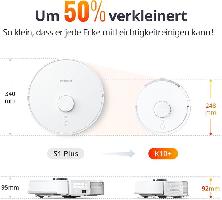 Produktbild SwitchBot Minisaugroboter K10+ Pro Saugroboter mit Absaugsta