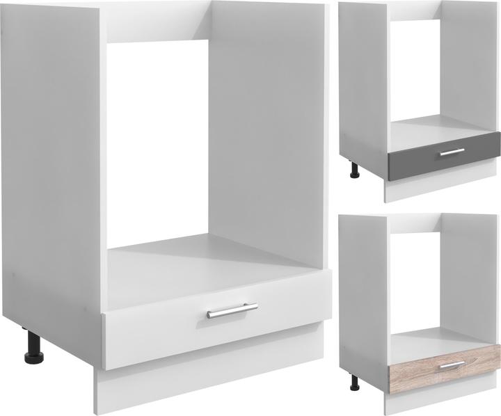 Produktbild VCM Ofenschrank Breite 60 cm Herdumbauschrank Herdschrank Backofenschrank Esilo Zusatzfach Klappe (60 x 46 x 82 cm)