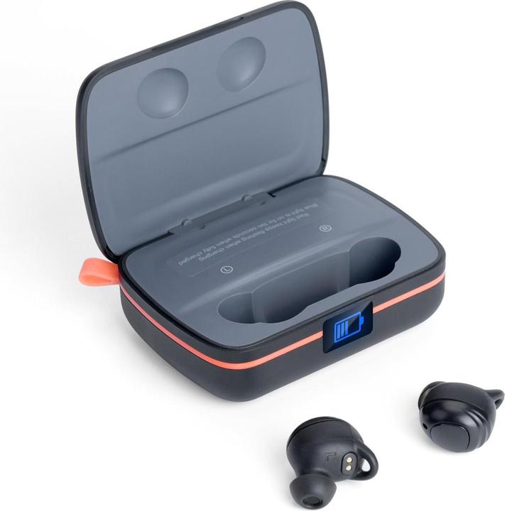 Choetech TWS Bluetooth Headphones SOLAR incl. 2500mAh Powerbank -Black (8 h, Wireless)