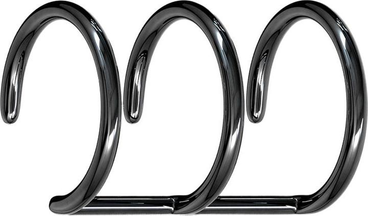 Star Piercing Fake Ear Cuff schwarz mit 3 Ringen mit Titanium Schicht (Chirurgenstahl 316L mit Titanium Schicht)