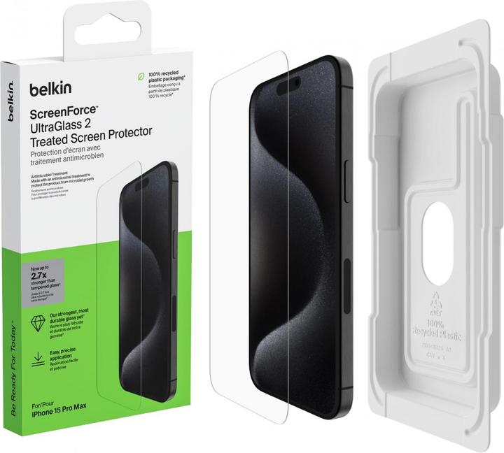 Actual product image Belkin ScreenForce Pro UltraGlass2 (1 Piece, Apple iPhone 15 Pro Max)