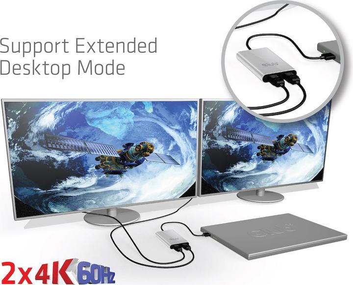 Produktbild Club 3D Thunderbolt 3 auf Dual HDMI 2.0 (HDMI, 20 cm)