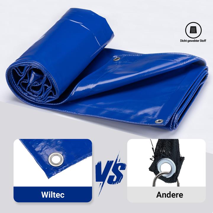 Image du produit Wiltec Bâche de couverture résistante aux intempéries bleu 4x7m bâche de jardin en polyester 650g/m² bâche