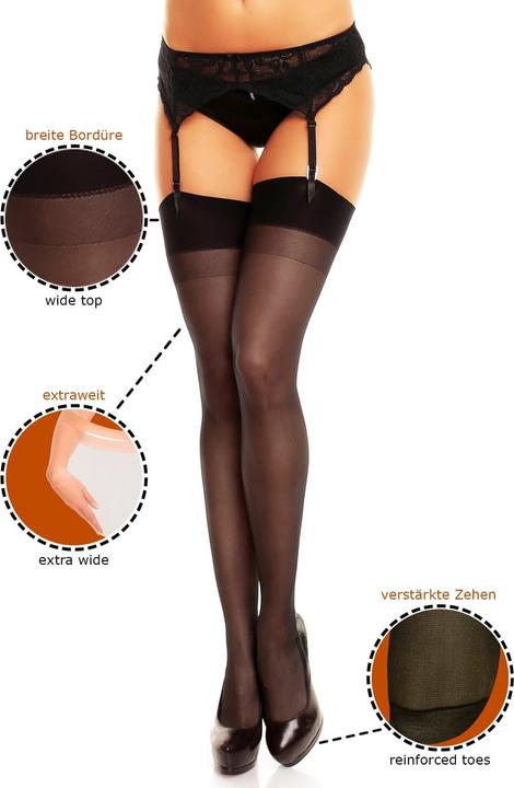 Produktbild Glamory Perfect 20 Strapsstrümpfe, Farbe weiss, Grösse 44-46 (20 DEN, 44 - 46)