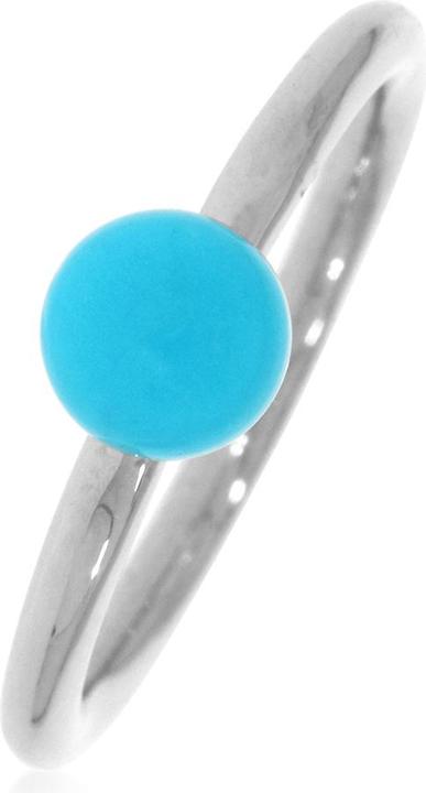 Produktbild Xen Ring mit 6 mm Türkis Halbcabochon ca. 0,75 ct. rhodiniert (54, 925 Silber)