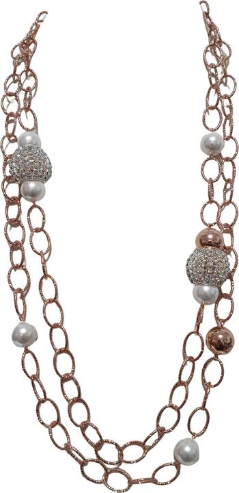 Image du produit L'Officiel Collana catena due fili rosa con strass