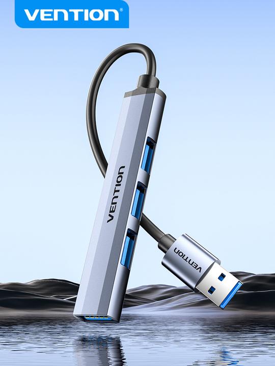 Actual product image Vention Mini Hub USB 3.0 to USB 3.0/3x2.0 CKOHB 0.15m (USB-C, 4 Ports)