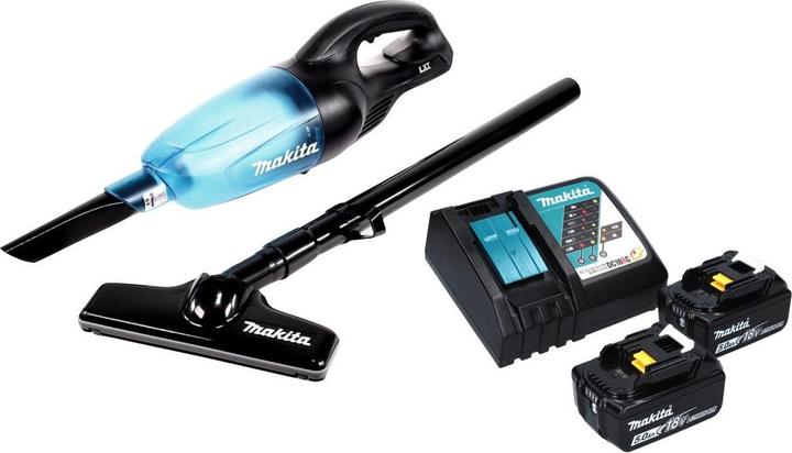 Actual product image Makita DCL 180 RT B Battery Vacuum Cleaner 18 V Black + 2x Battery 5.0 Ah + Charger