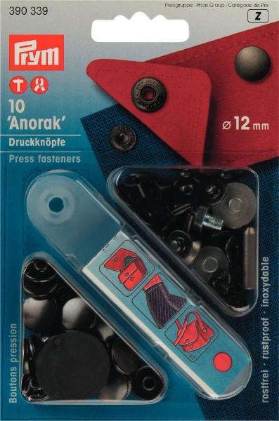 Produktbild Prym Druckknopf Anorak, brüniert 12 mm, Karte 10 Stk.