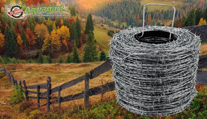 Actual product image Aquagart 750m Stacheldraht verzinkt 1,6/1,7mm für Wildzaun Forstzaun Knotengeflecht