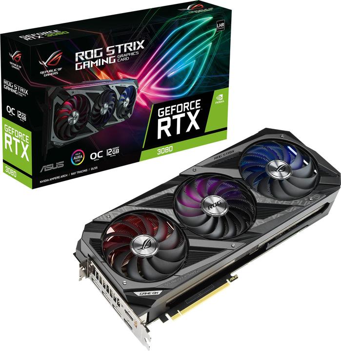 Actual product image ASUS ROG-STRIX-RTX3080-O12G-GAMING,HDMI,DP,Activ (12 GB)