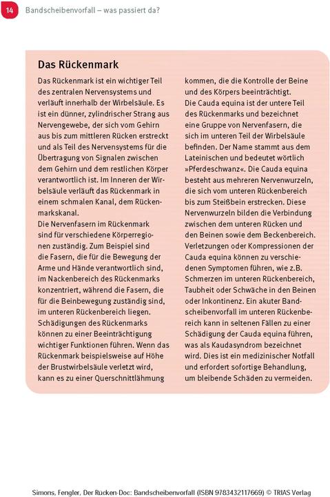 Produktbild Der Rücken-Doc: Bandscheibenvorfall (Deutsch, Patrick Simons, Arndt Fengler, 2023)