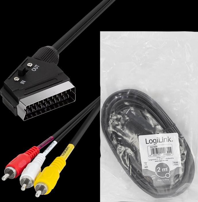 Produktbild LogiLink Scart — Composite Video (2 m, Cinch)