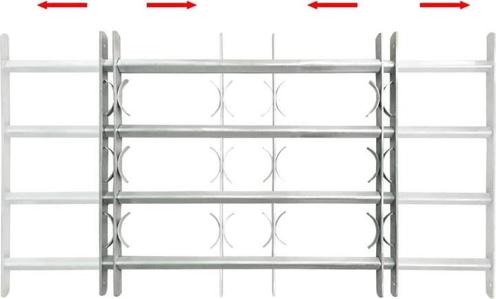 Produktbild Diverse Hardware Fenstergitter Verstellbar mit 4 Querstäben 500-650 mm