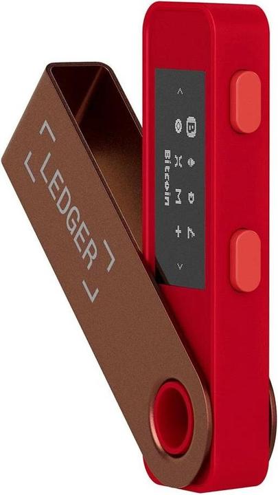 Actual product image Ledger Nano S Plus - Ruby Red (Ripple, Bitcoin, Litecoin, Cardano, TRON, Bitcoin cash, Ethereum Classic, Ether, Stellar, Monero, Dogecoin)