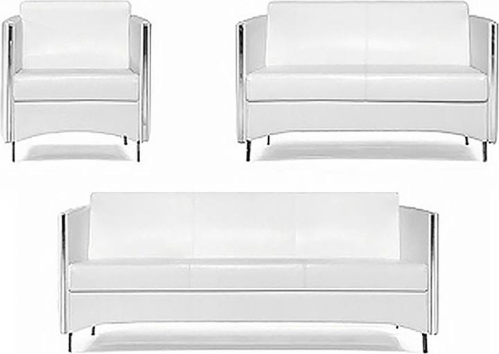 Image du produit Jet-Line Canapé de bureau Sidney blanc 3 pièces (2 places)