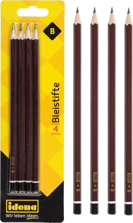Idena Crayon B 4 pièces FSC100%. (B, 4 x)