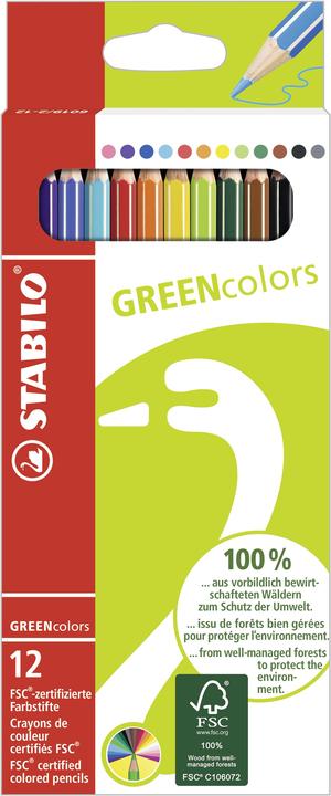 STABILO GREENcolors Buntstift (Mehrfarbig, 12 x)