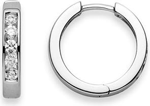 Natsumi Schmuck Klappcreolen Flach Silber 925 Zirkonia (925 Sterling Silber)
