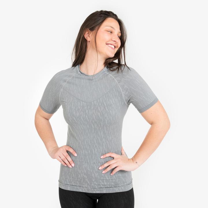 Produktbild Kipsta Funktionsshirt Fussball kurzarm Keepdry 500 Wärmekomfort Damen/Herren grau (L)